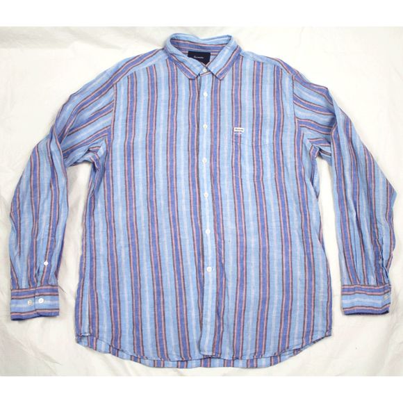 Faconnable Club Long Sleeve Button Linen Shirt - Picture 3 of 8